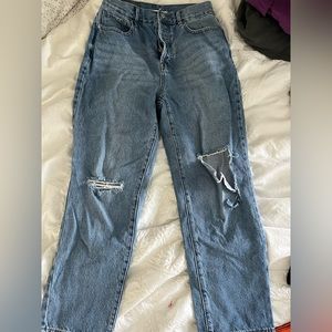 PacSun High Waisted Ripped Straight Leg Jean